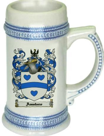 Amaturo family crest stein coat of arms tankard mug