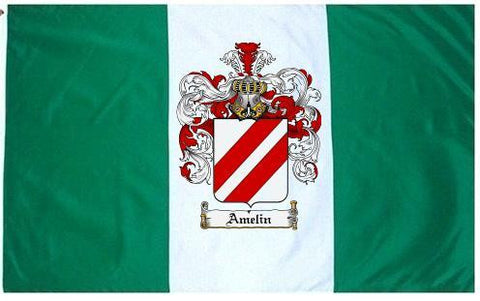 Amelin family crest coat of arms flag