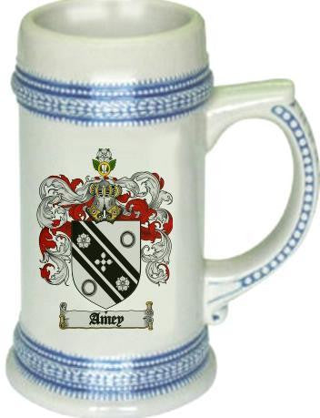 Amey family crest stein coat of arms tankard mug