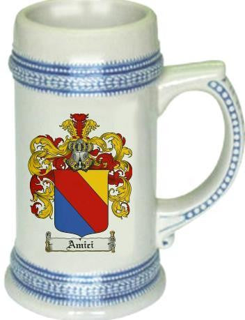 Amici family crest stein coat of arms tankard mug
