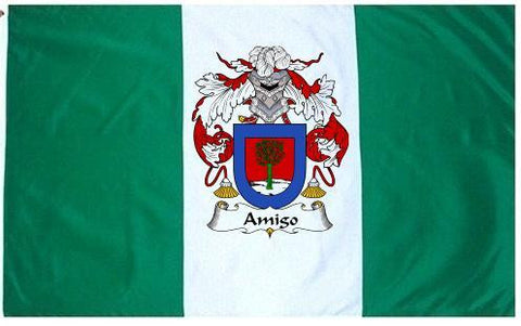 Amigo family crest coat of arms flag