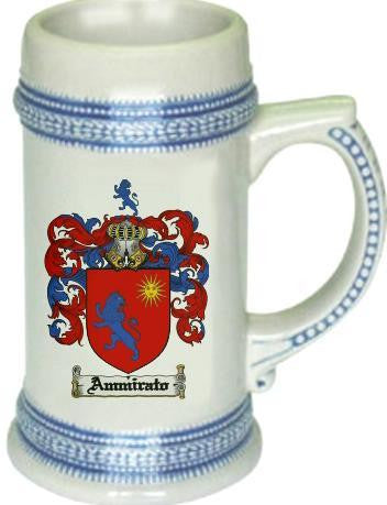 Ammirato family crest stein coat of arms tankard mug