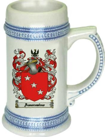 Amorosino family crest stein coat of arms tankard mug