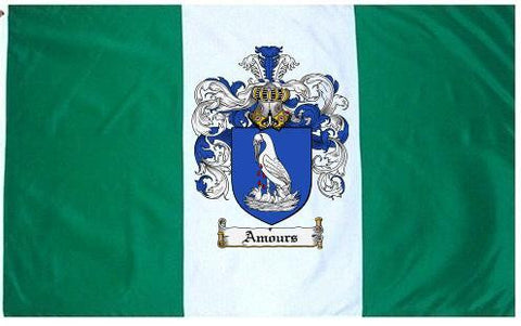 Amours family crest coat of arms flag