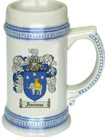 Ancona family crest stein coat of arms tankard mug