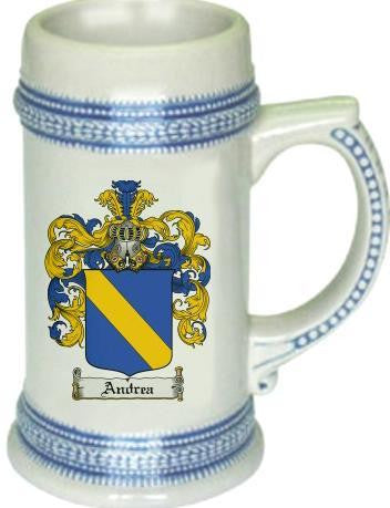 Andrea family crest stein coat of arms tankard mug