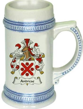 Andreae family crest stein coat of arms tankard mug