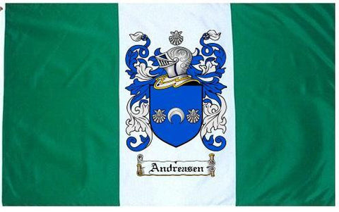 Andreasen family crest coat of arms flag