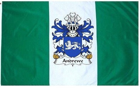 Andrewe family crest coat of arms flag