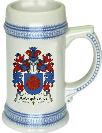 Andrychewicz family crest stein coat of arms tankard mug