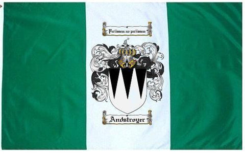 Andstroyer family crest coat of arms flag