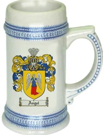 Angel family crest stein coat of arms tankard mug