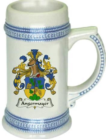 Angermayer family crest stein coat of arms tankard mug