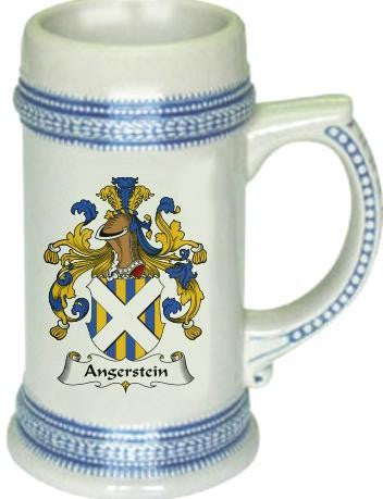 Angerstein family crest stein coat of arms tankard mug
