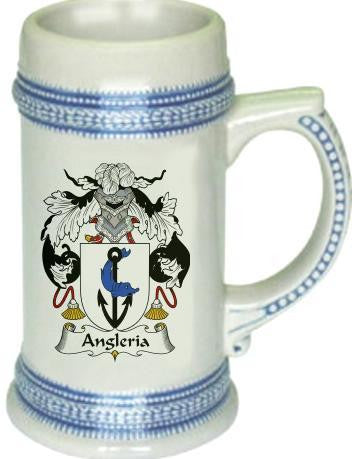 Angleria family crest stein coat of arms tankard mug