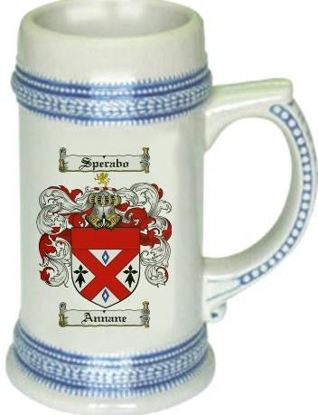 Annane family crest stein coat of arms tankard mug