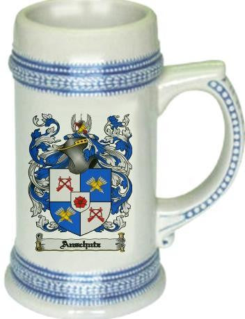 Anschutz family crest stein coat of arms tankard mug