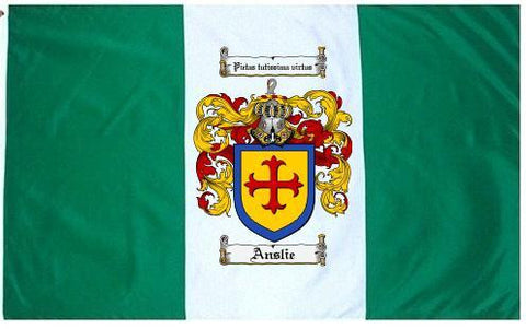 Anslie family crest coat of arms flag