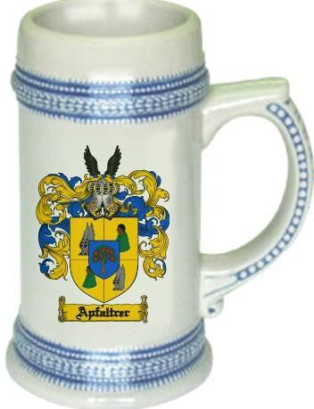 Apfaltrer family crest stein coat of arms tankard mug