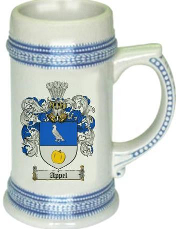 Appel family crest stein coat of arms tankard mug