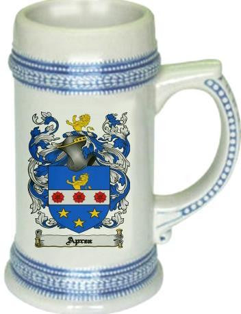 Aprea family crest stein coat of arms tankard mug