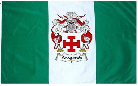 Aragones family crest coat of arms flag