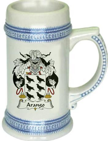 Arango family crest stein coat of arms tankard mug
