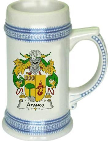 Arauco family crest stein coat of arms tankard mug