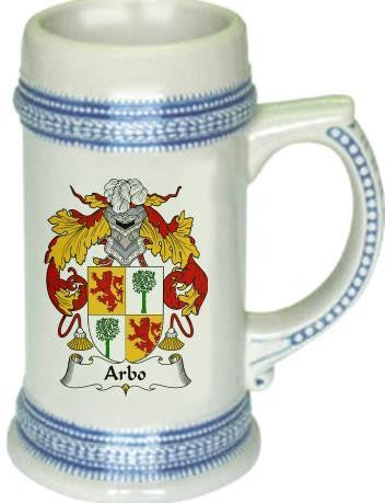Arbo family crest stein coat of arms tankard mug