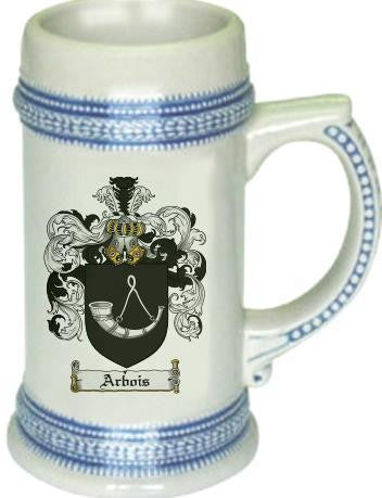 Arbois family crest stein coat of arms tankard mug