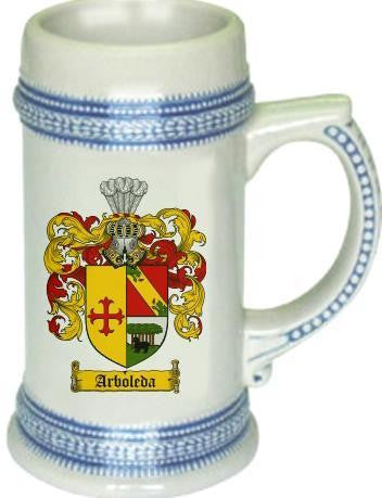 Arboleda family crest stein coat of arms tankard mug