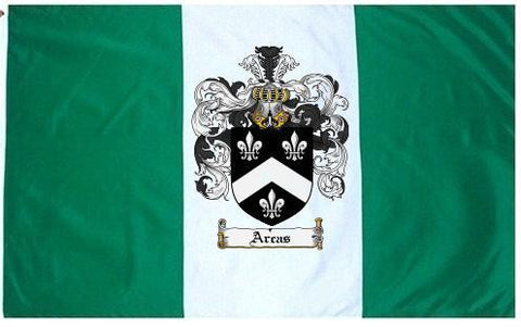 Arcas family crest coat of arms flag