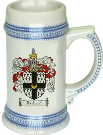 Archard family crest stein coat of arms tankard mug