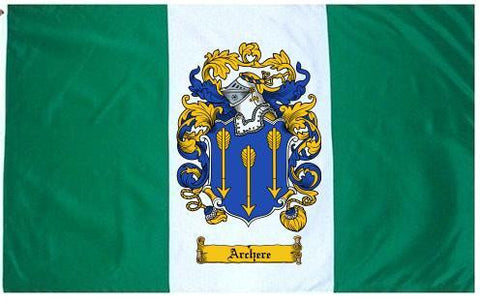 Archere family crest coat of arms flag