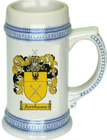 Arcidiacono family crest stein coat of arms tankard mug