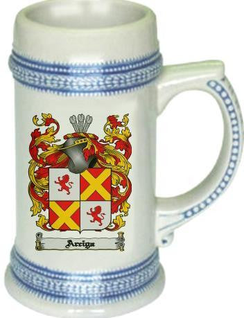 Arciga family crest stein coat of arms tankard mug