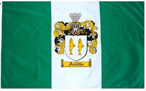 Arcilla family crest coat of arms flag