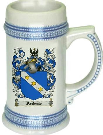 Arciuolo family crest stein coat of arms tankard mug