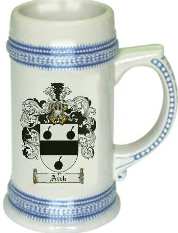 Arck family crest stein coat of arms tankard mug