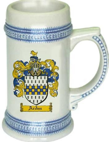 Arden family crest stein coat of arms tankard mug