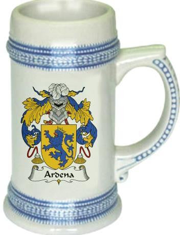 Ardena family crest stein coat of arms tankard mug