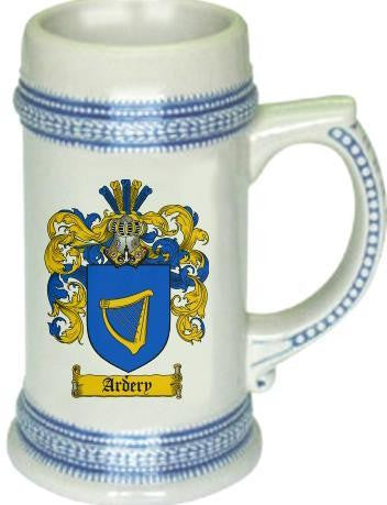 Ardery family crest stein coat of arms tankard mug