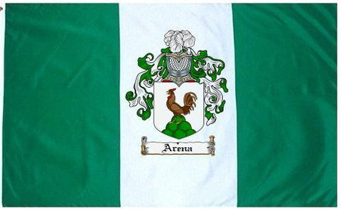 Arena family crest coat of arms flag