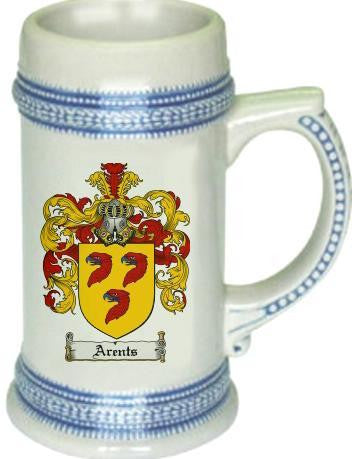 Arents family crest stein coat of arms tankard mug