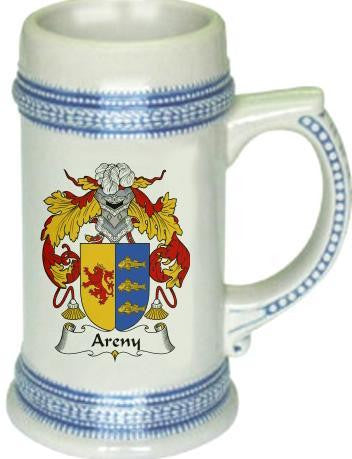 Areny family crest stein coat of arms tankard mug