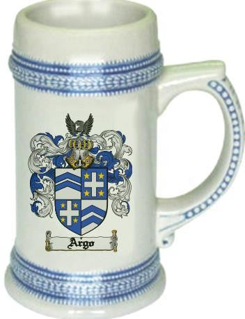 Argo family crest stein coat of arms tankard mug