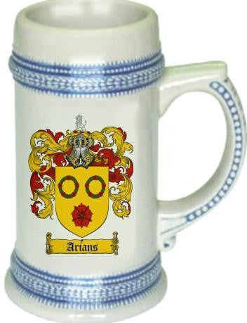 Arians family crest stein coat of arms tankard mug