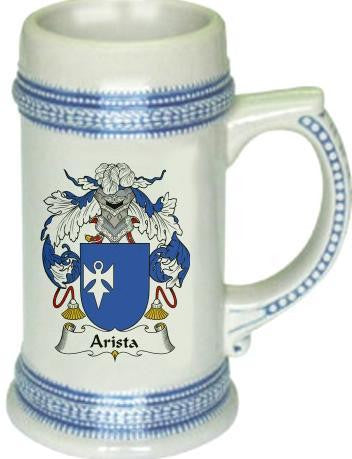 Arista family crest stein coat of arms tankard mug
