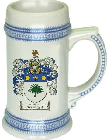 Arkwright family crest stein coat of arms tankard mug