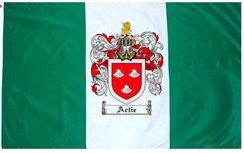 Arlie family crest coat of arms flag